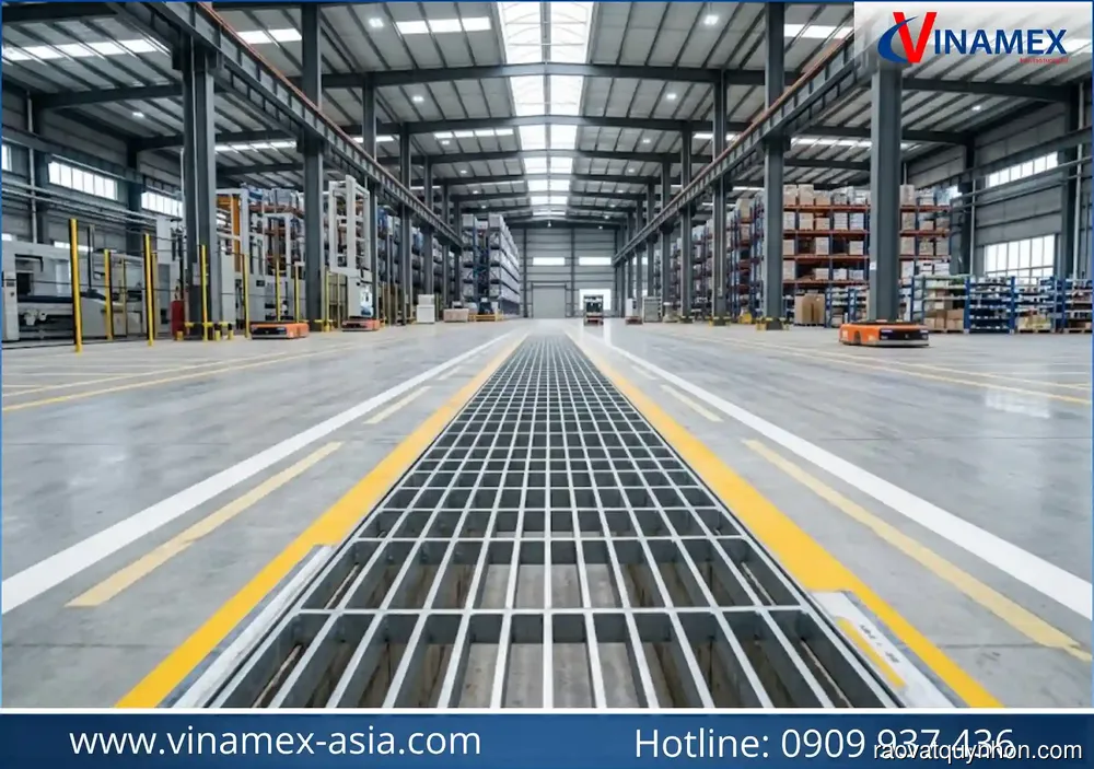Giải Pháp Nắp Mương Grating Vinamex – Bền Bỉ, Thẩm Mỹ và An Toàn Cho Công Trình