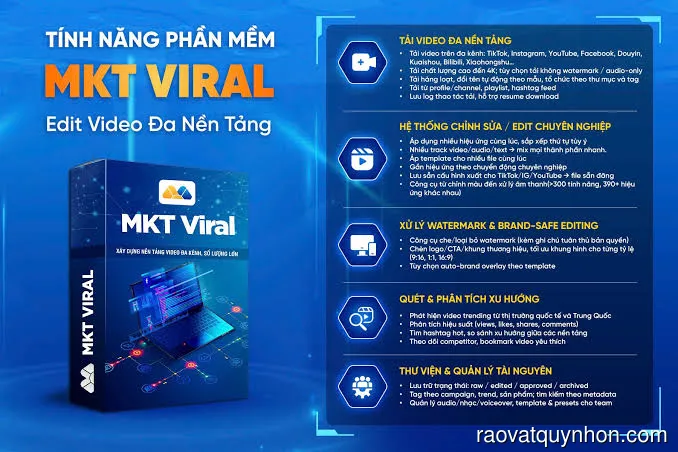 MKT Viral - Phần mềm đăng video hàng loạt
