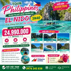 Tour Philippines lễ 2/9: El Nido 5N4Đ | Khám phá thiên đường biển đảo của Châu Á